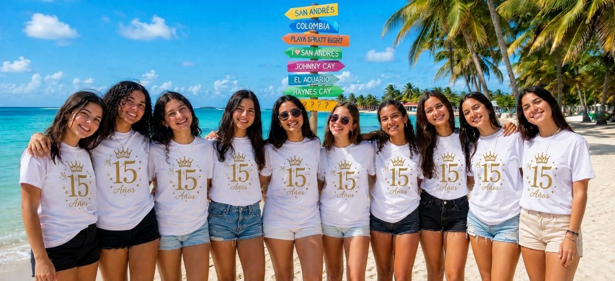 Tour de 15 en San Andrés Colombia con grupo de quinceañeras